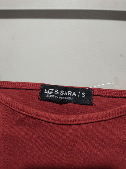 LIZ & SARA|S|BUST 13|Shape Red Corset Style Crop Top