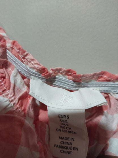 H&M |S|BUST 13.5|Pink Gingham Check Top