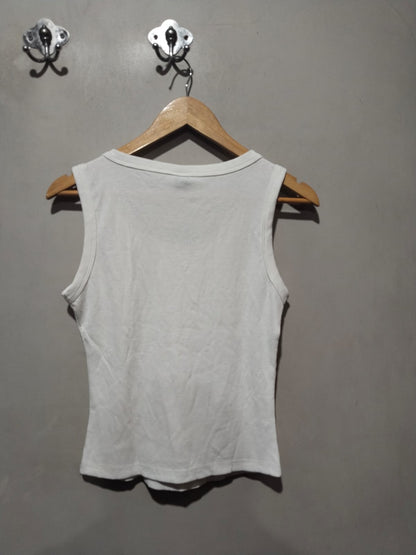 SHEIN |M|BUST 15|White Cotton Rib Tank