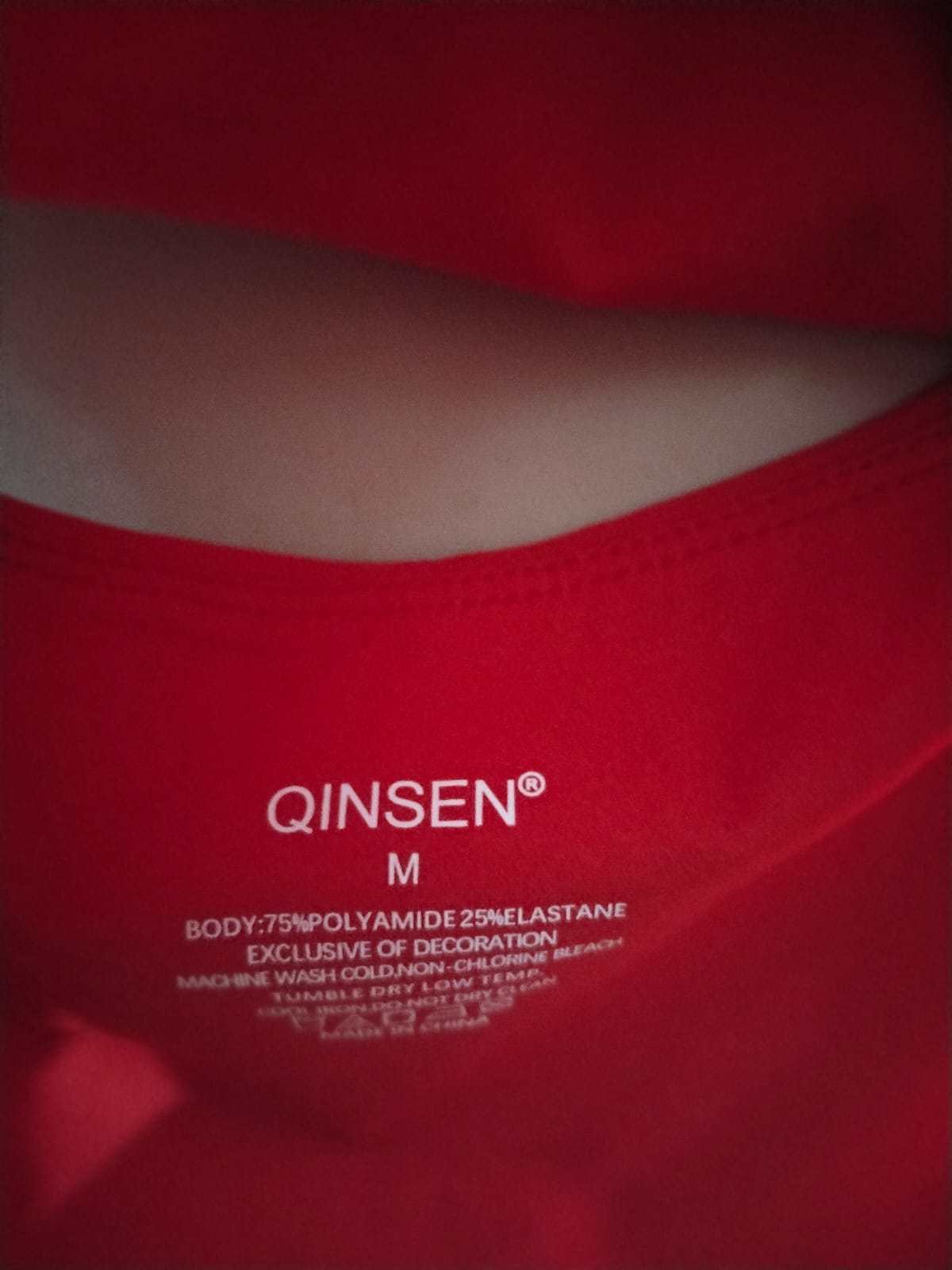 QINSEN|M|BUST 14|Red Scoop Neck Crop Tank Top