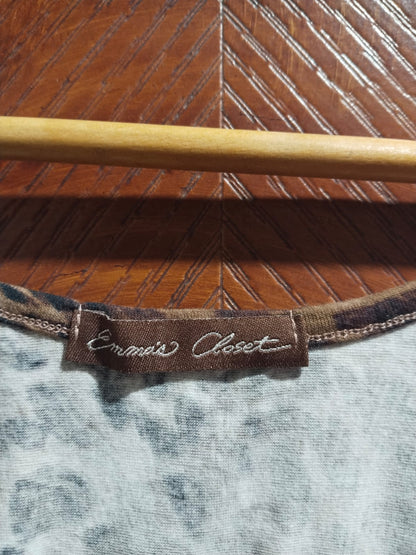 EMMAS CLOSET|S|BUST 14|Leopard Print Criss Cross Crop Halter Top