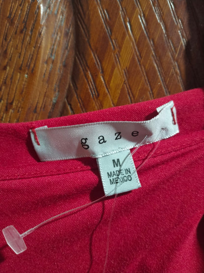 GAZE|M|BUST 15|Red V-Neck Spaghetti Strap Camisole Bodysuit