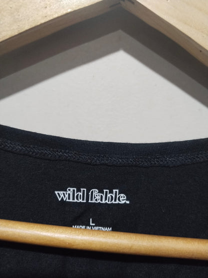 WILD FABLE|L|BUST 16|Ribbed Seamless Crop Top Square Neck Black