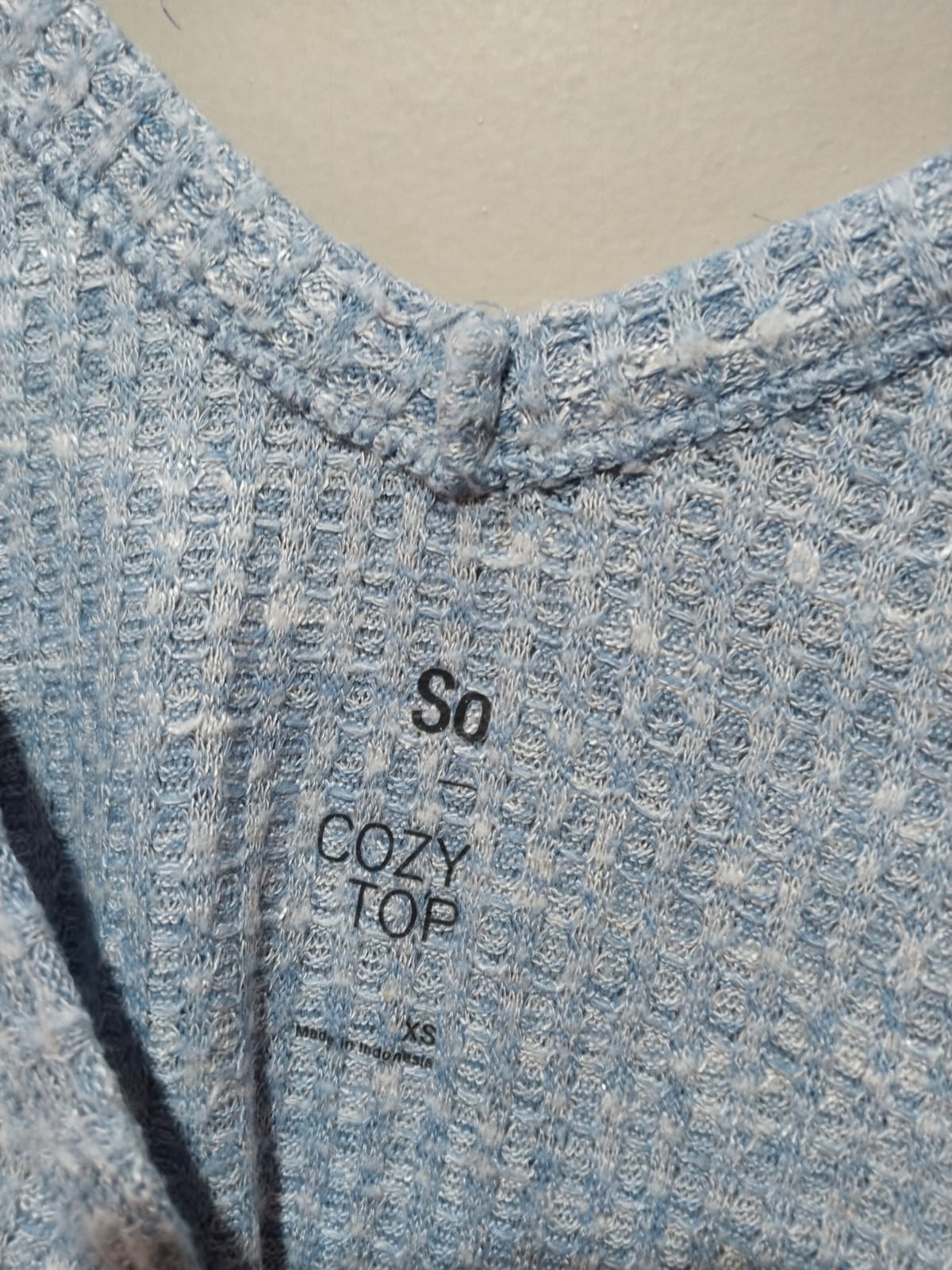 SO |XS|BUST 20.5|Madewell Waffle-Knit Relaxed V-Neck Top