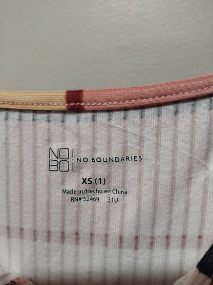 NO BOUNDARIES|XS|BUST 11.5|Stripe Perfect Ribbed Tank Midi Dress