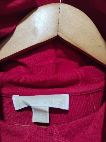 MICHAEL KORS|L|BUST 20.5|Women's Red Pullover Hoodie