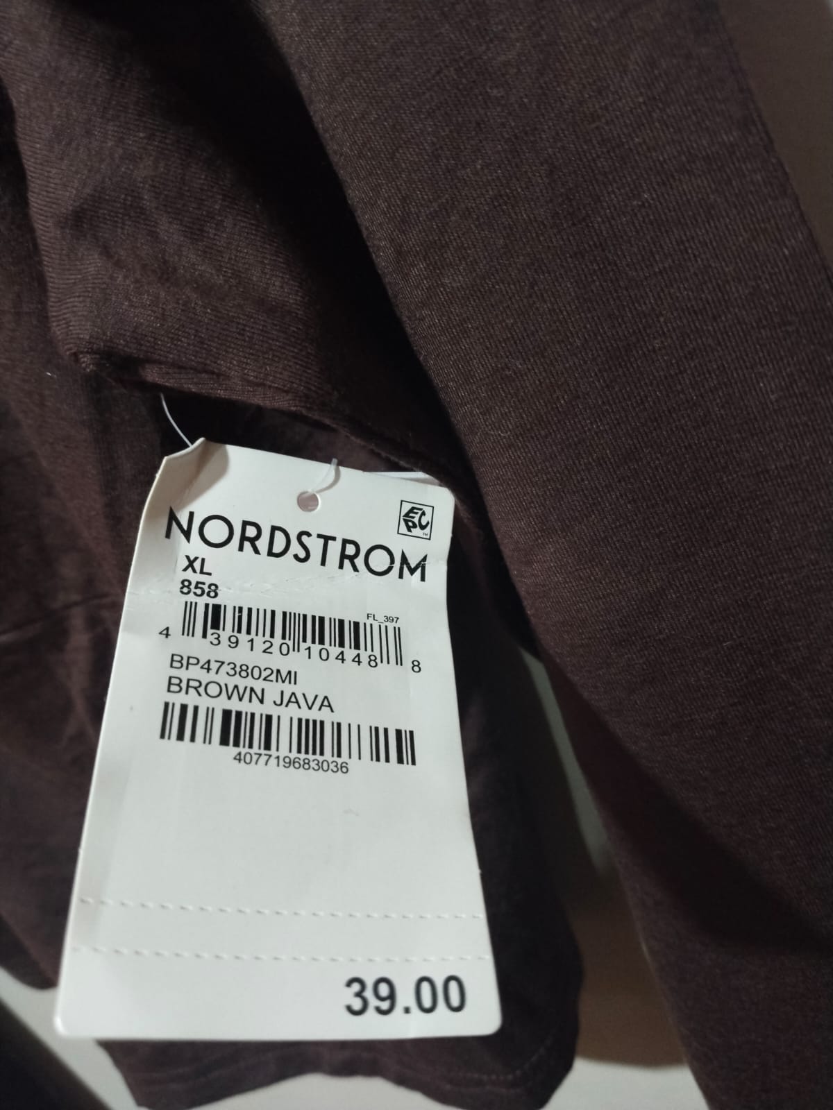 BP NORDSTORM|XL|BUST 18.5|Dark Brown Ring Detail Cut Out Long Sleeve Top