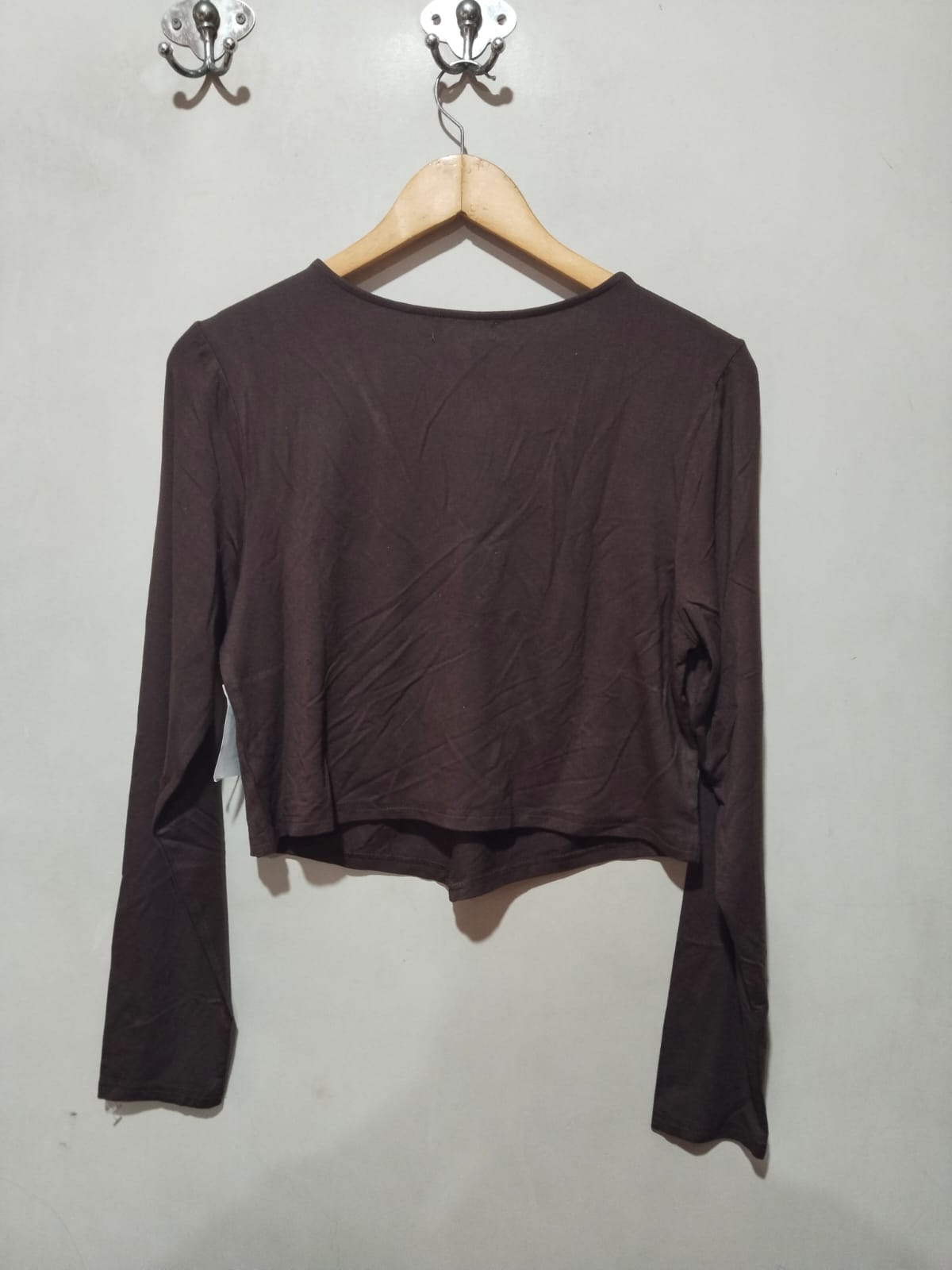 BP NORDSTORM|XL|BUST 18.5|Dark Brown Ring Detail Cut Out Long Sleeve Top