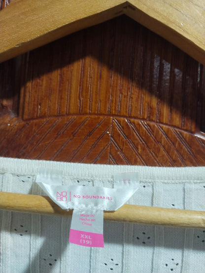 NO BOUNDARIES|XXL|BUST 20|Ribbed Tie-Front Cropped Cardigan