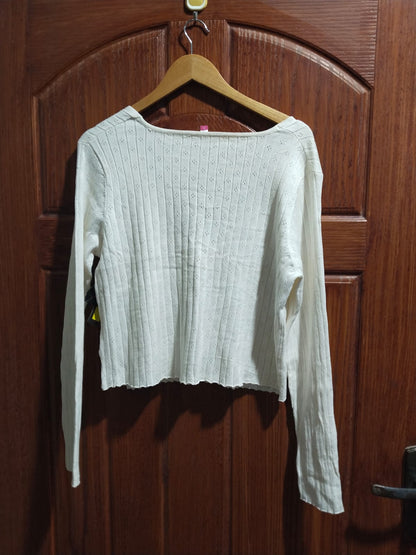 NO BOUNDARIES|XXL|BUST 20|Ribbed Tie-Front Cropped Cardigan