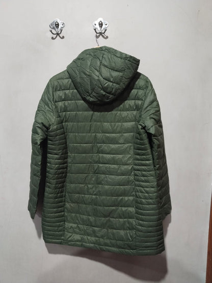 NEXT OUTERWEAR|XL|BUST 22|Green Longline Quilted Hooded Puffer Coat