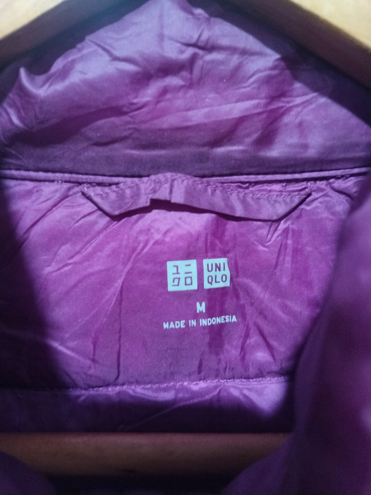 UNIQLO|M|BUST 17|Purple Quilted Stand Collar Down Vest