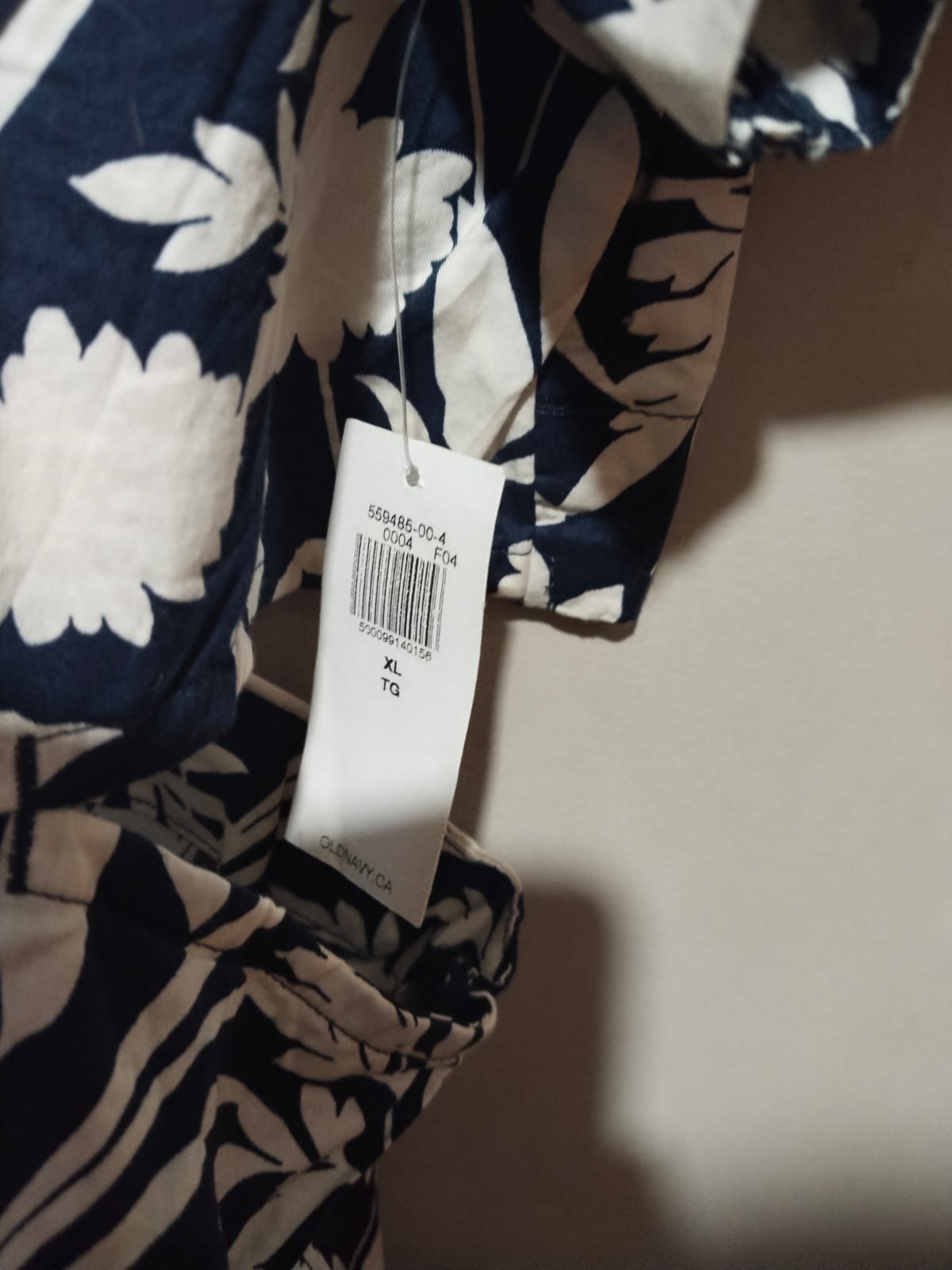 OLD NAVY|XL|BUST 20|Black & White Floral Print Belted Midi Shirt Dress