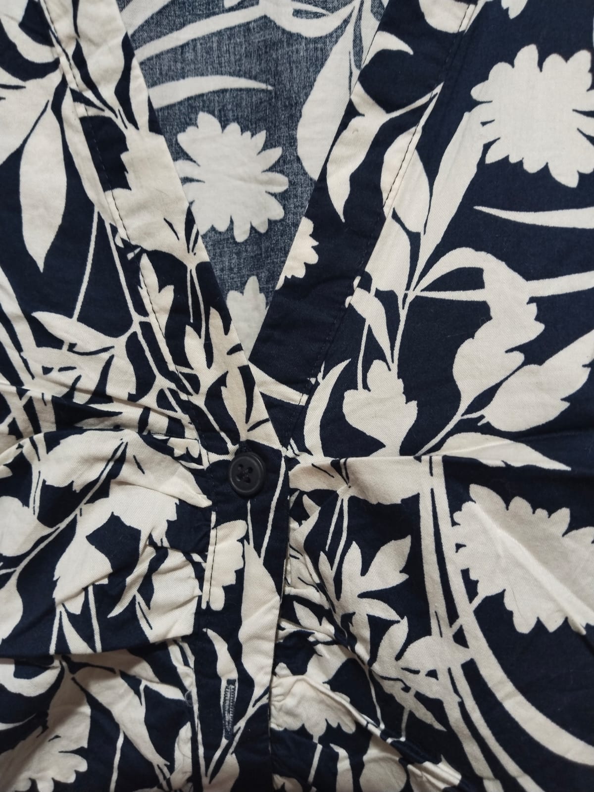 OLD NAVY|XL|BUST 20|Black & White Floral Print Belted Midi Shirt Dress