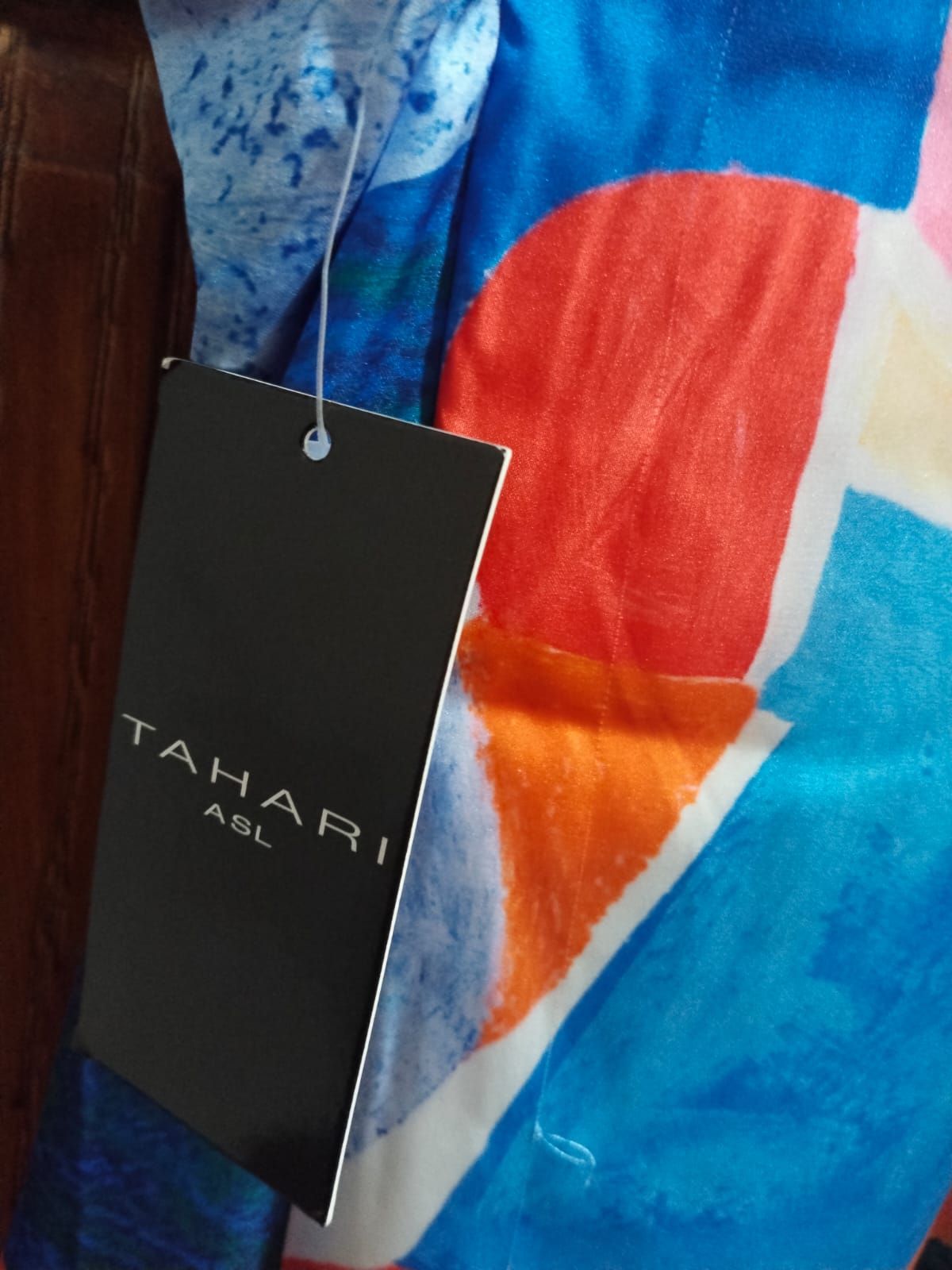 TAHARI |L|BUST 19.5| Abstract Print Matte Charmuse Maxi Dress