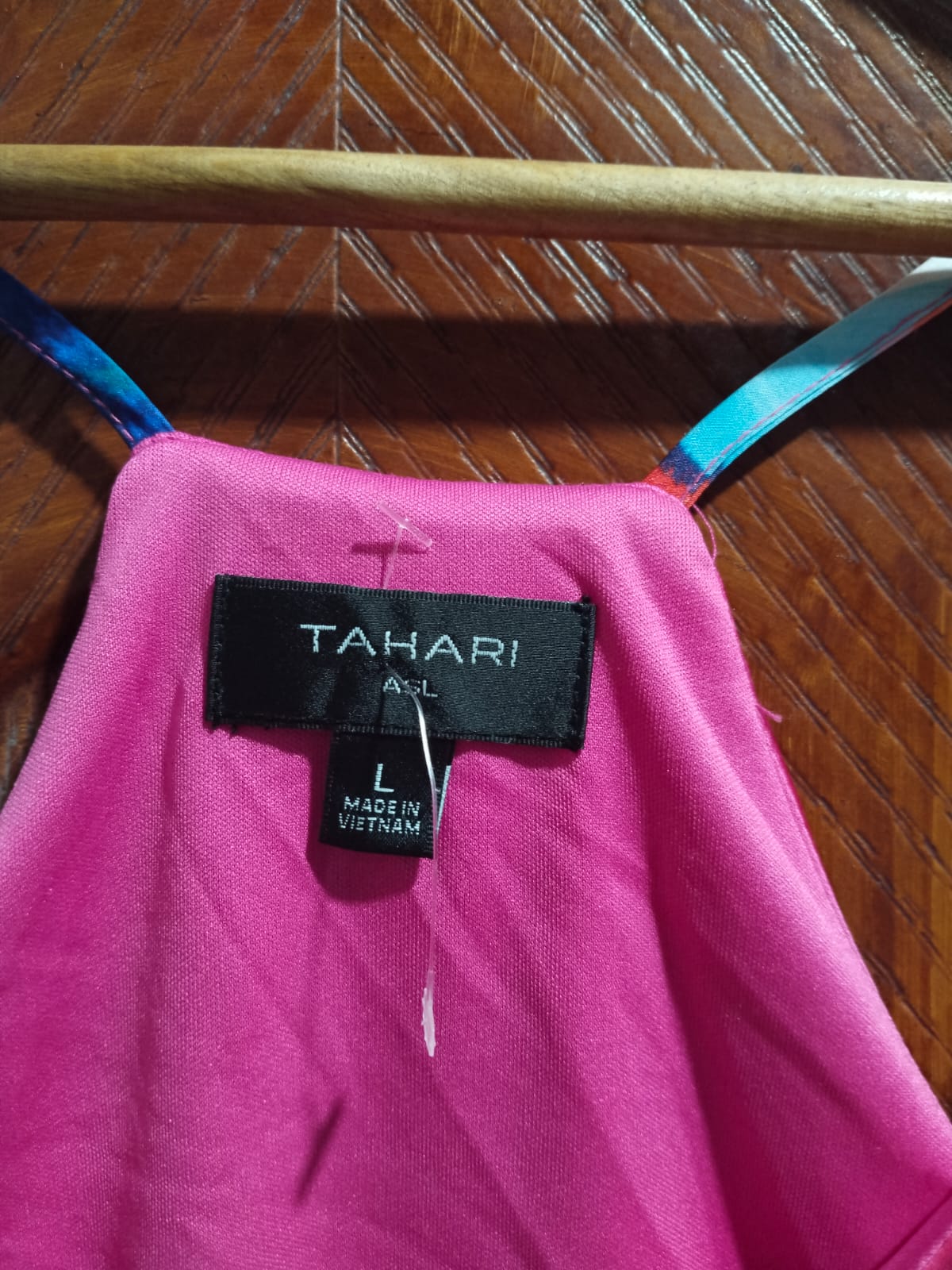 TAHARI |L|BUST 19.5| Abstract Print Matte Charmuse Maxi Dress