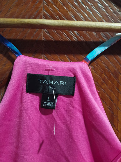 TAHARI |L|BUST 19.5| Abstract Print Matte Charmuse Maxi Dress