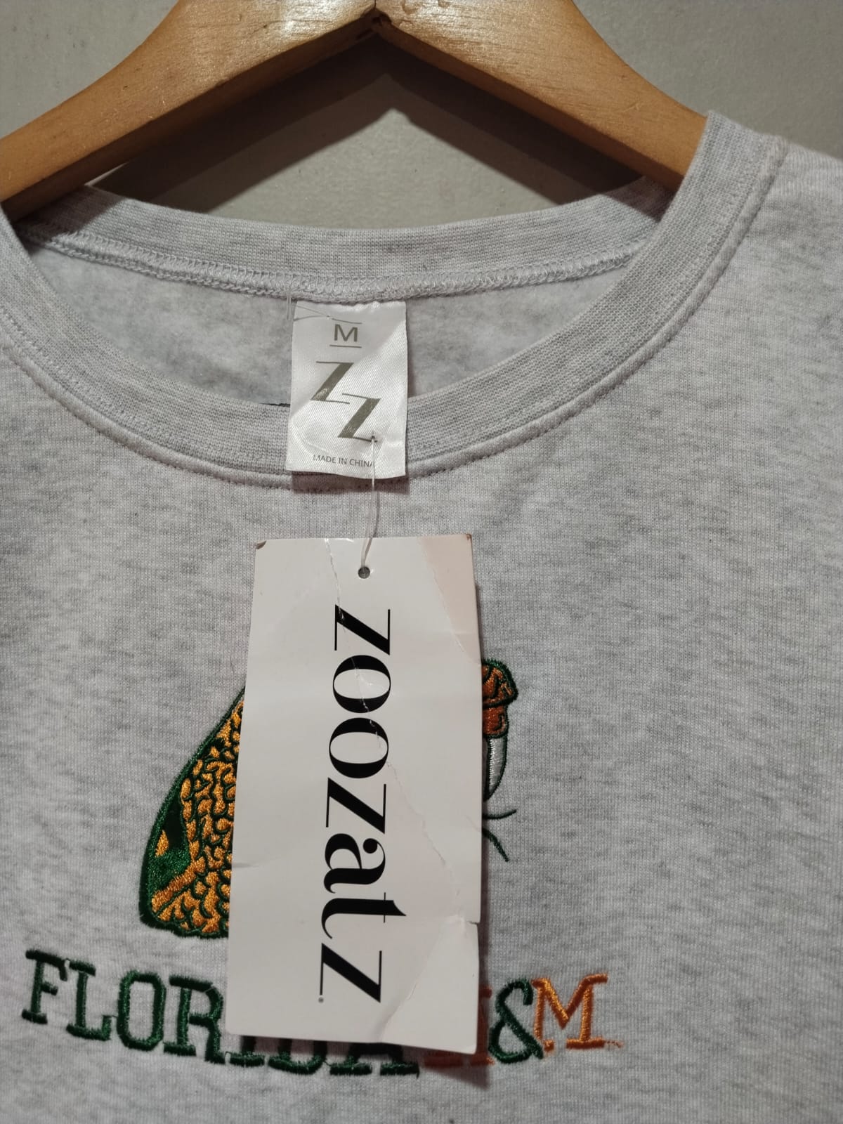 ZOOZATZ|M|BUST 20.5| Gray Florida A&M Rattlers SPORT CROP CREW Sweatshirt