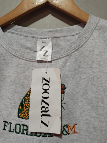 ZOOZATZ|M|BUST 20.5| Gray Florida A&M Rattlers SPORT CROP CREW Sweatshirt