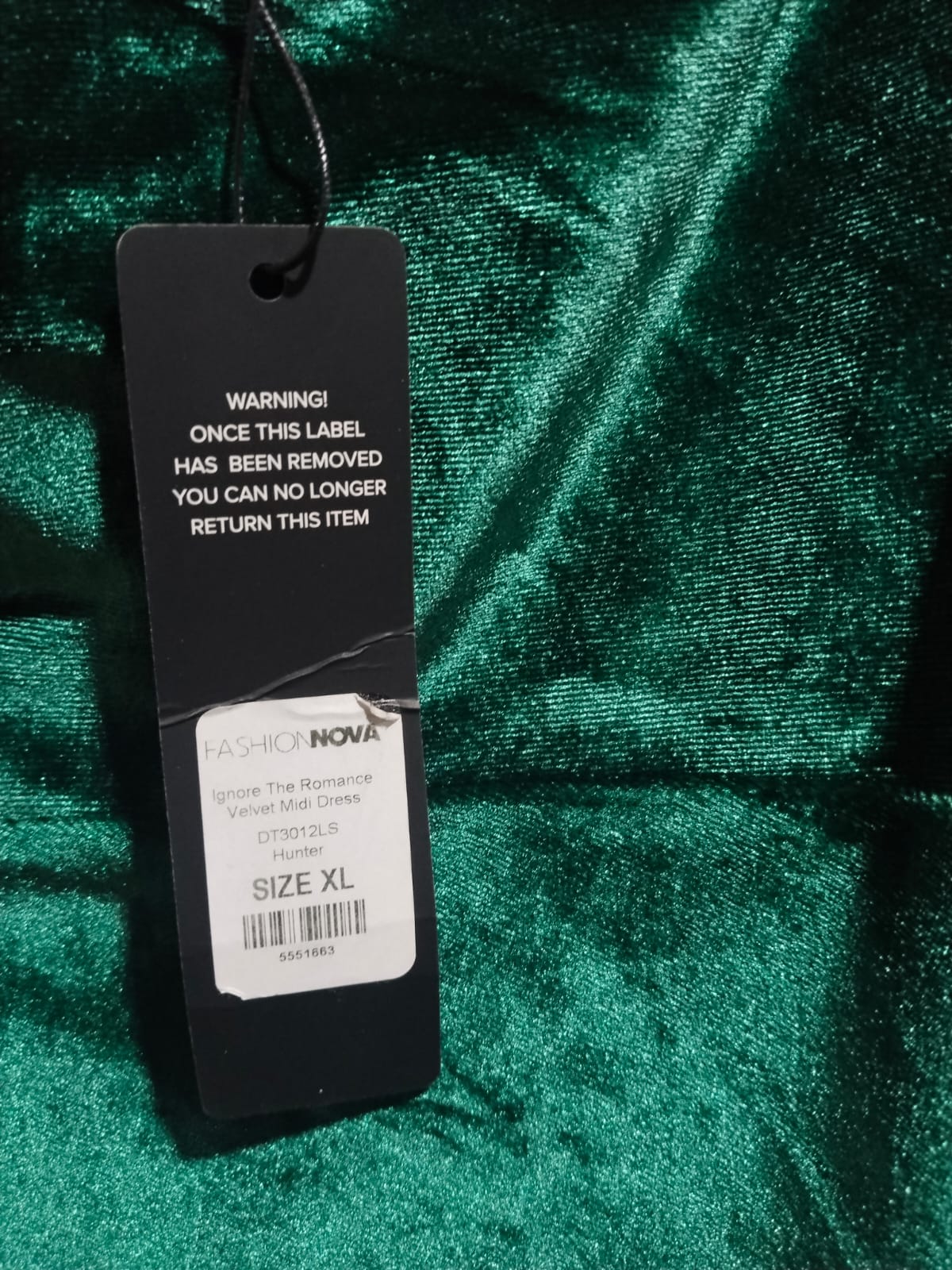 FASHION NOVA|XL|BUST 17.5|Green Velvet Devoré Ruched Front Midi Dress