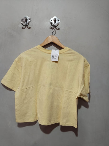 FOREVER21|XL|BUST 21.5|Yellow Applique Boxy Fit T-shirt