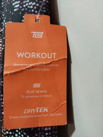 TEK GEAR |L|WAIST 30|Mixed Animal Print Black & Pink Sports Leggings