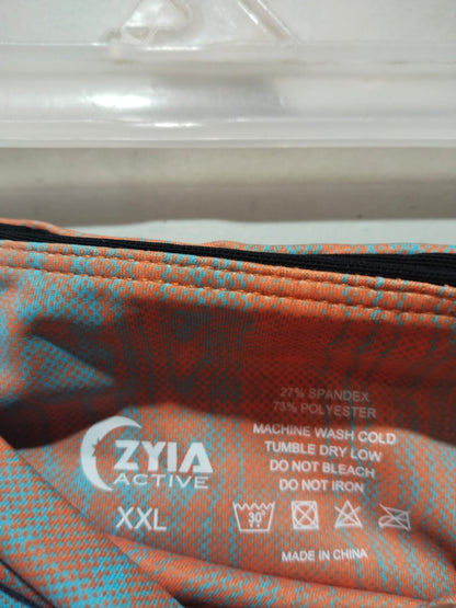ZYIA ACTIVE|XXL|WAIST 30| Light & Tight Orange Weave High Rise 7/8 Leggings