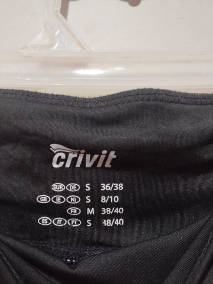 CRIVIT|S|WAIST 26|Black and Pink Floral Print High-Waisted Athletic Leggings