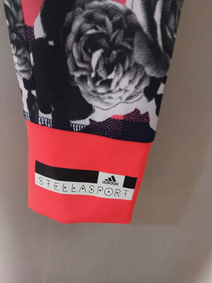 ADIDAS STELLA SPORT|XS|WAIST 24|"Gingham Floral" Running Tights