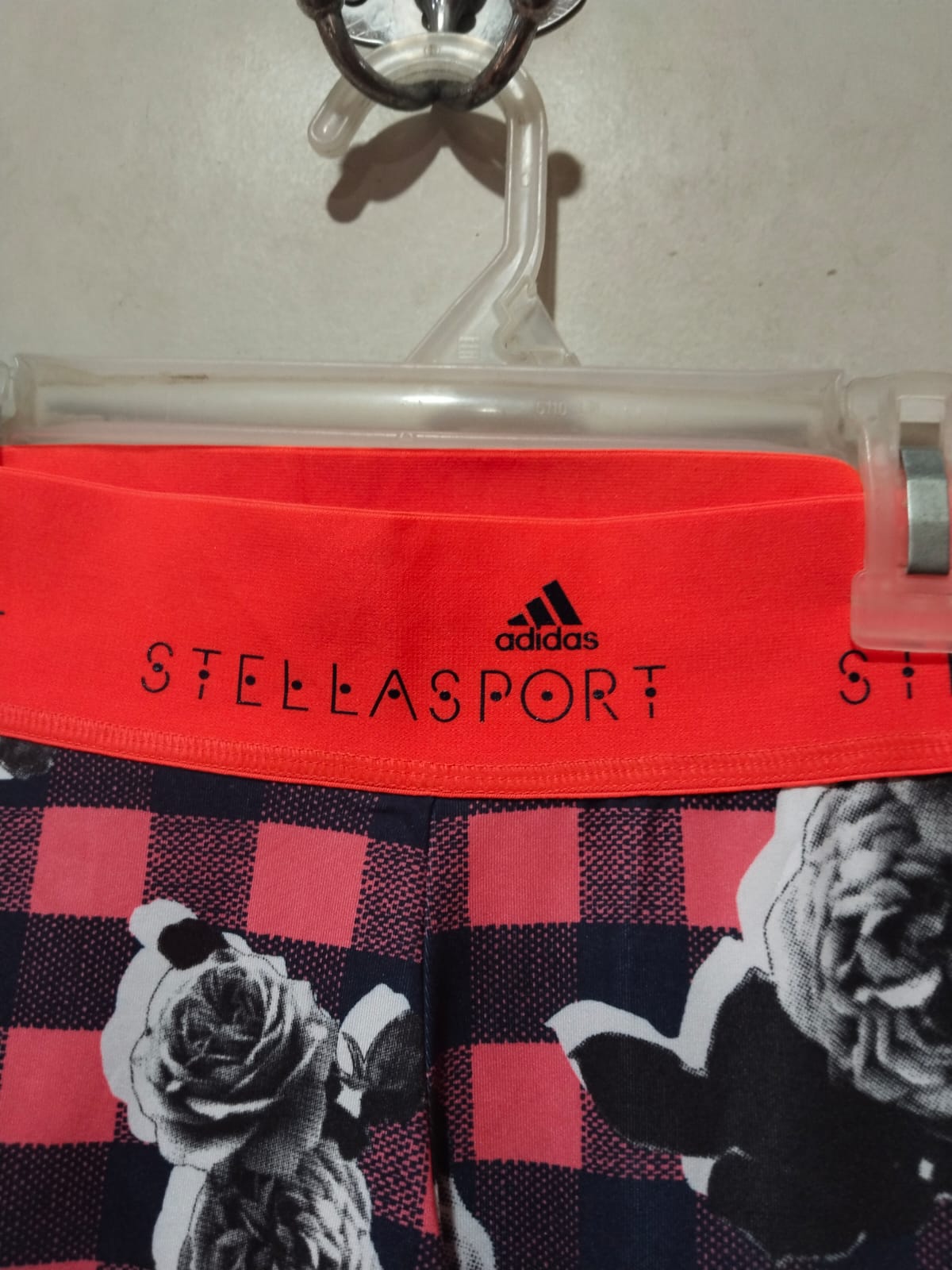 ADIDAS STELLA SPORT|XS|WAIST 24|"Gingham Floral" Running Tights