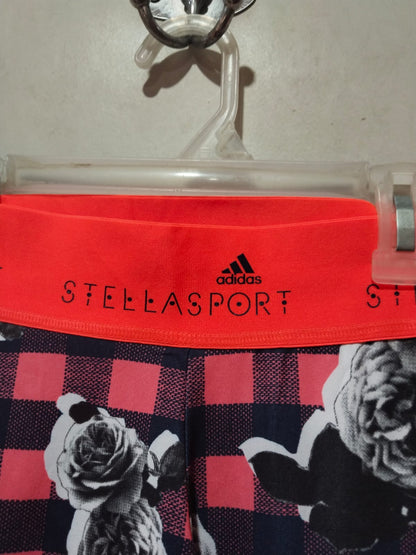 ADIDAS STELLA SPORT|XS|WAIST 24|"Gingham Floral" Running Tights