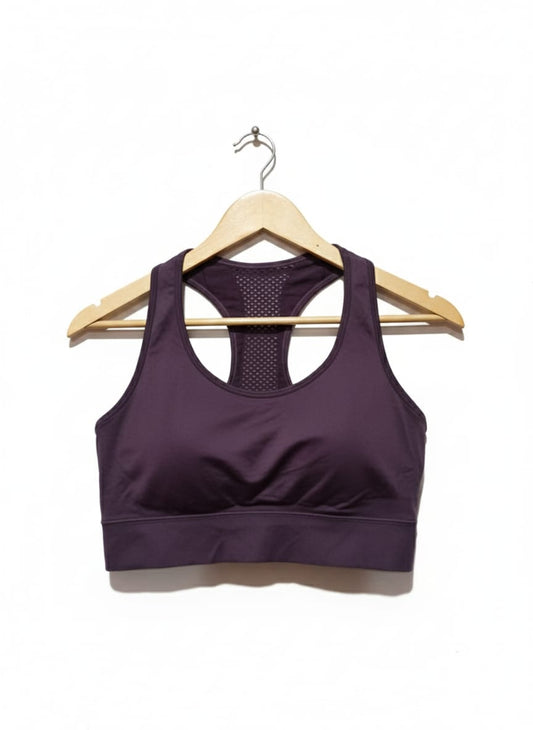 ANKO |L/XL|BUST 15|Plum Purple Moisture-Wicking Yoga Crop Top