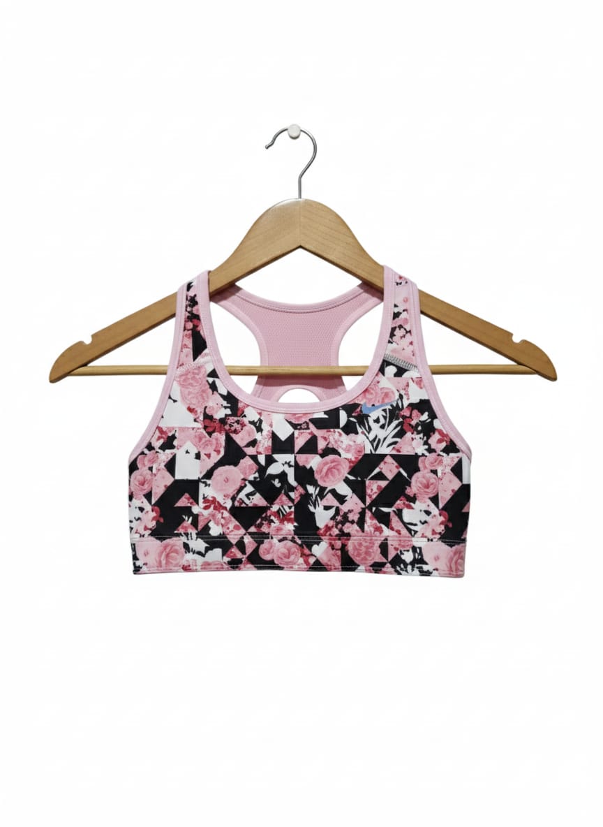 NIKE|S|BUST 12|Girls' Swoosh All Over Print Reversible Sports Bra