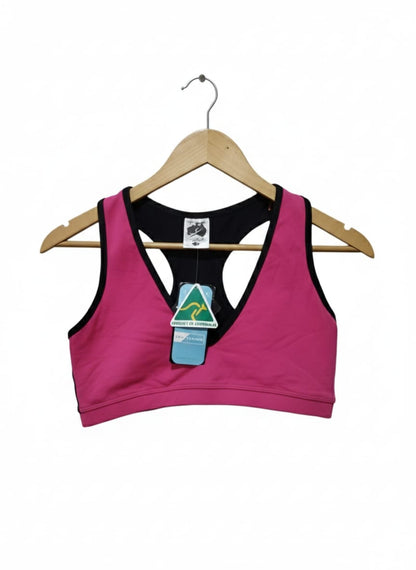ENERGETIKS|M/L|BUST 15|Women's Pink and Black Racerback Sports Bra