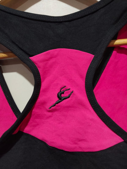 ENERGETIKS|M/L|BUST 15|Women's Pink and Black Racerback Sports Bra