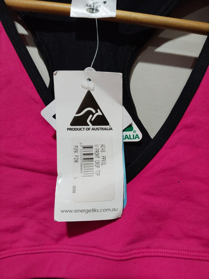 ENERGETIKS|M/L|BUST 15|Women's Pink and Black Racerback Sports Bra