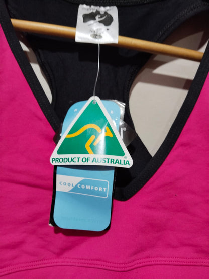 ENERGETIKS|M/L|BUST 15|Women's Pink and Black Racerback Sports Bra