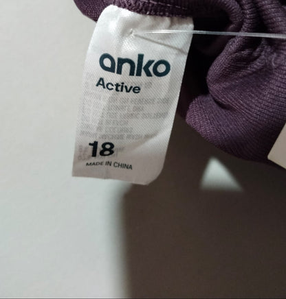 ANKO |L/XL|BUST 15|Plum Purple Moisture-Wicking Yoga Crop Top