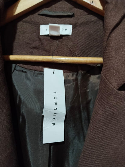 TOPSHOP|XS/S|BUST S| Oversized Open Back Blazer Brown
