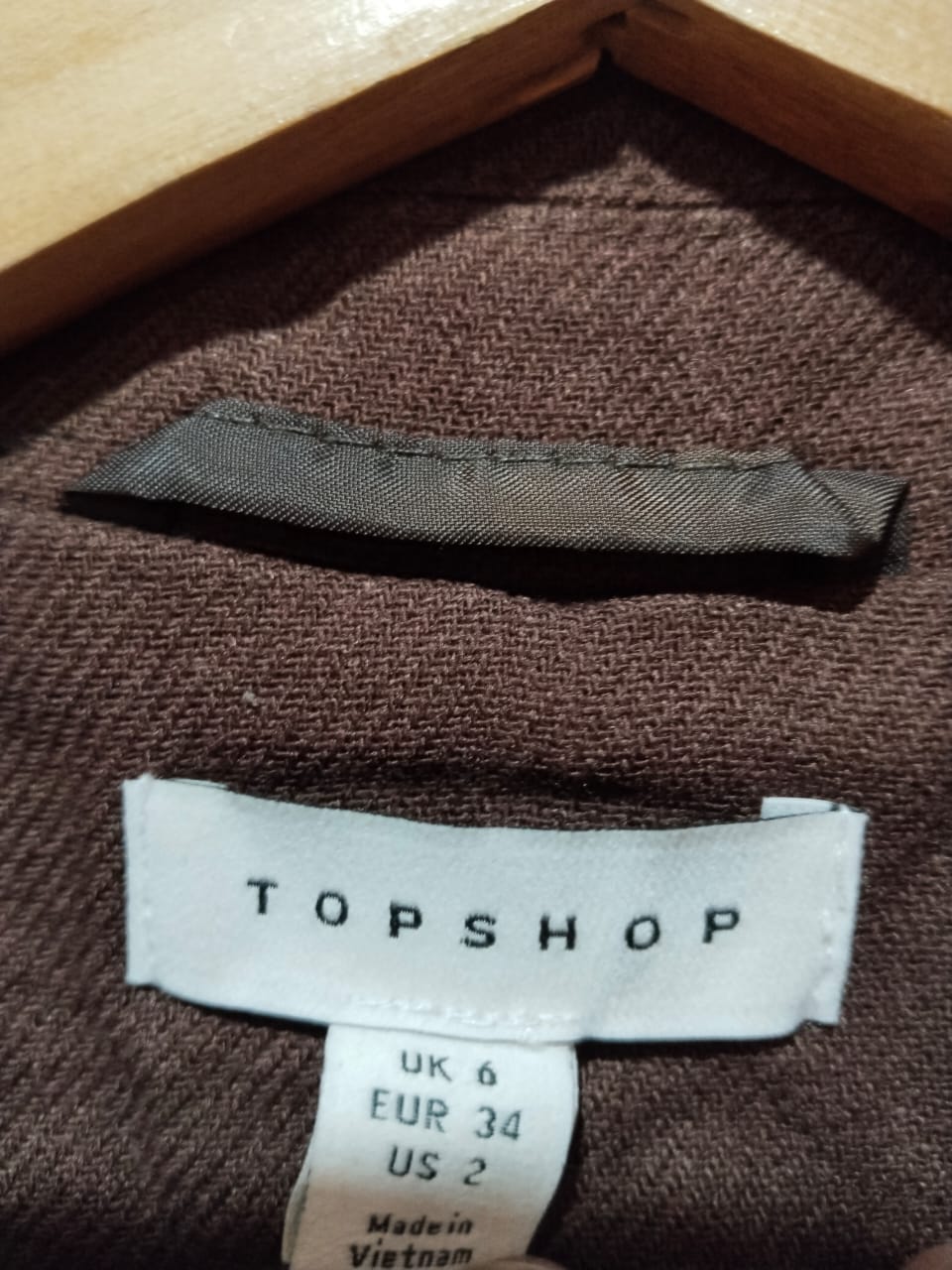 TOPSHOP|XS/S|BUST S| Oversized Open Back Blazer Brown