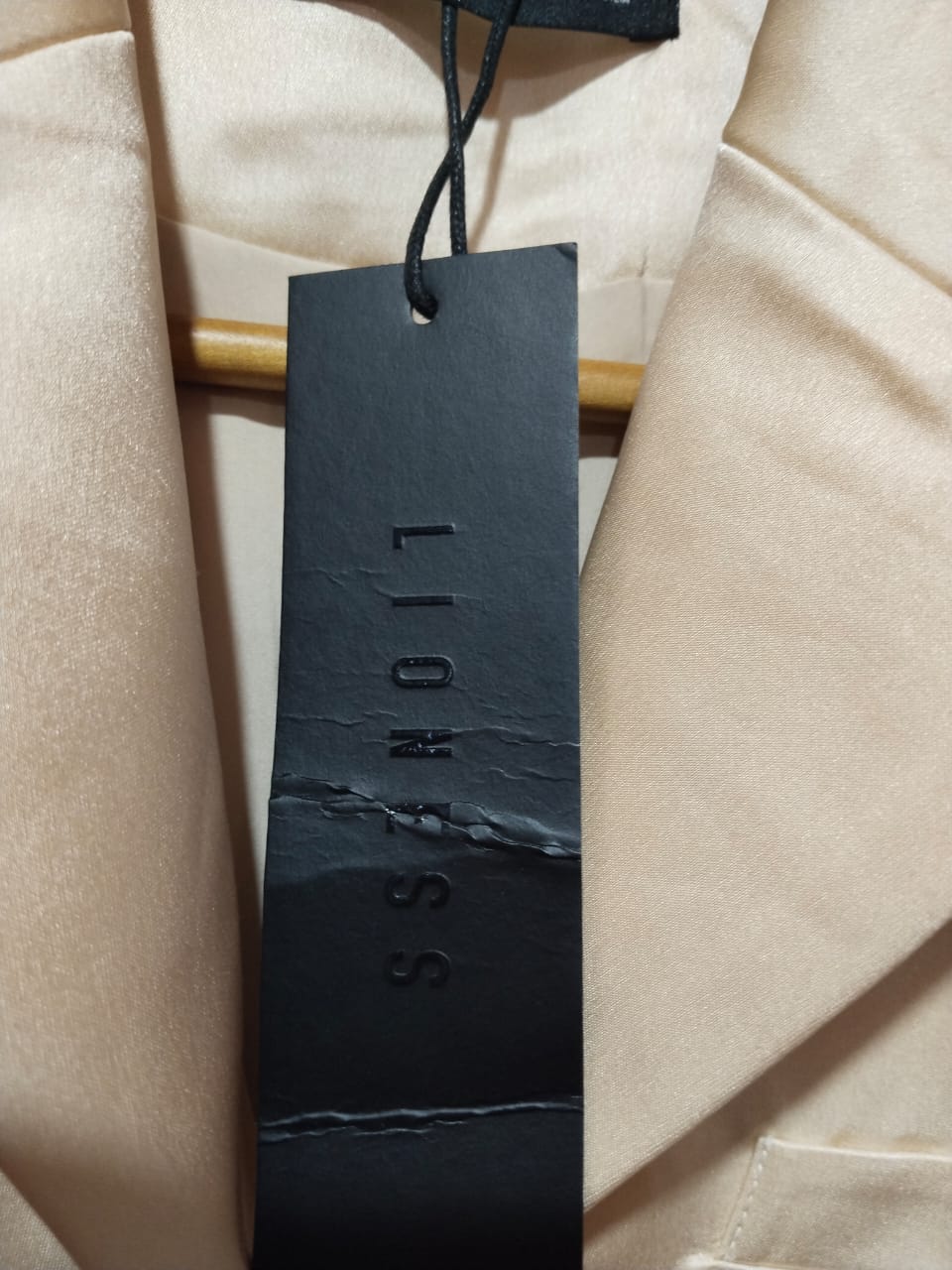 LIONESS|XXS|BUST 16|SATIN SINGLE-BUTTON BLAZER, BEIGE, CREAM