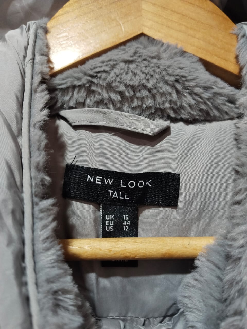 NEW LOOK TALL|XL|BUST 23|GREY QUILTED HOODED PUFFER JACKET