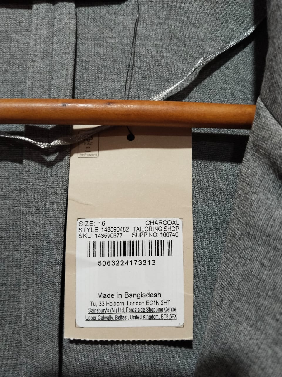 TU WOMAN |L|BUST 24| GREY JERSEY KNIT DOUBLE-BREASTED BLAZER