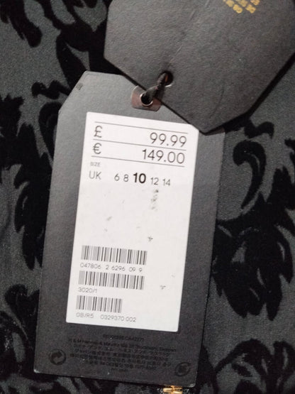 H&M BALLMAN PARIS|M|BUST 17|BLACK VELVET MINI BODYCON DRESS