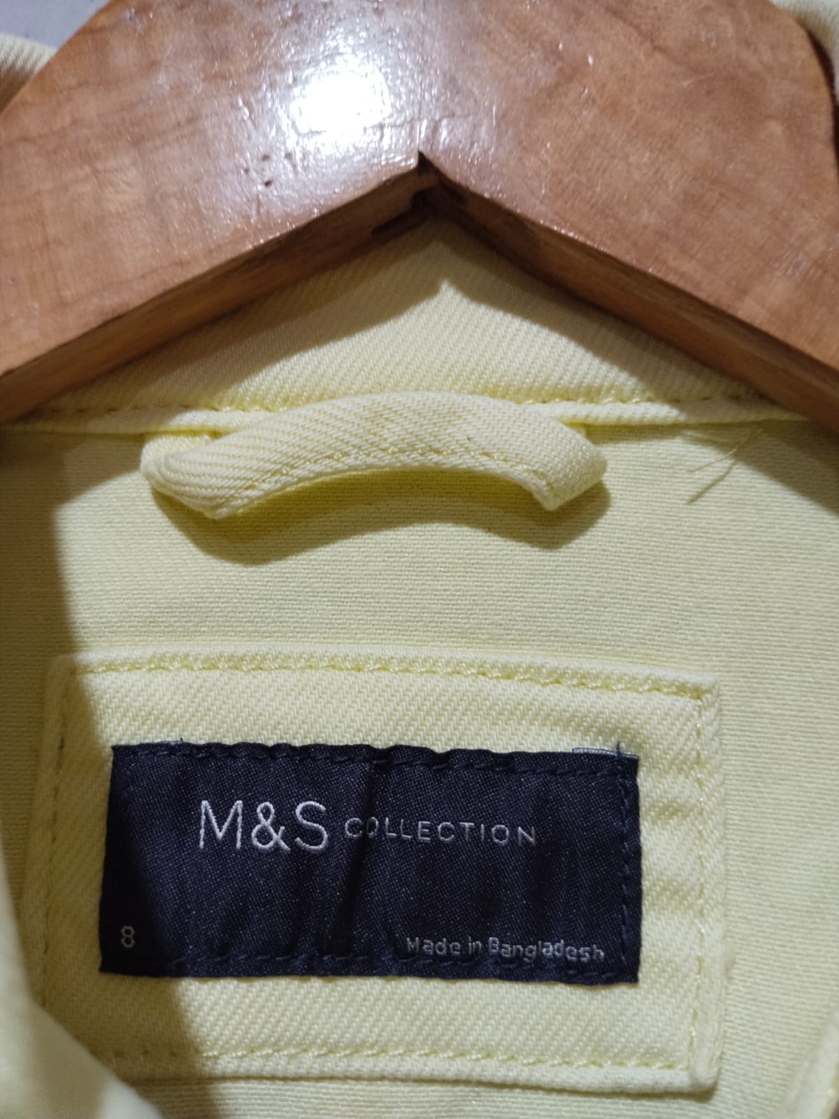MARK&SPENSER|S|BUST 16.5|LIGHT YELLOW JEAN JACKET