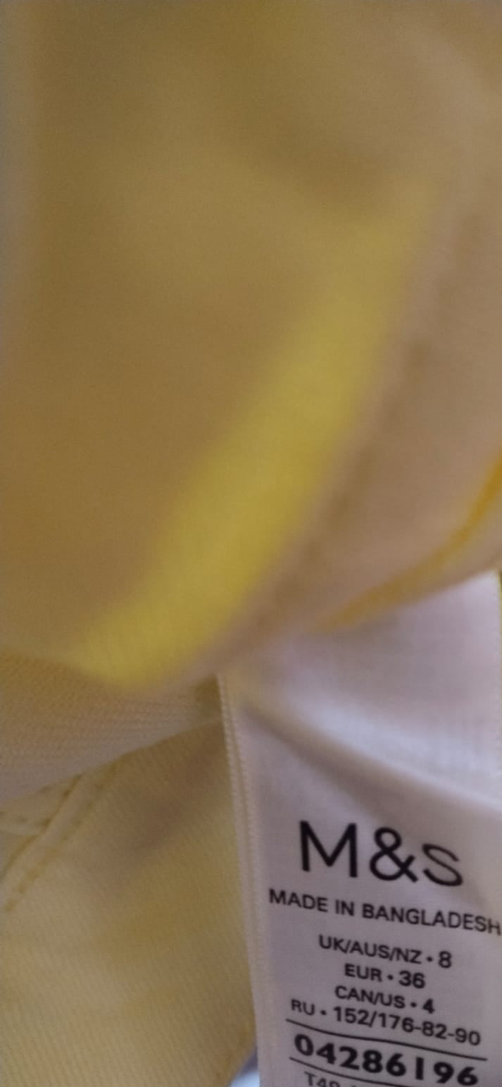 MARK&SPENSER|S|BUST 16.5|LIGHT YELLOW JEAN JACKET