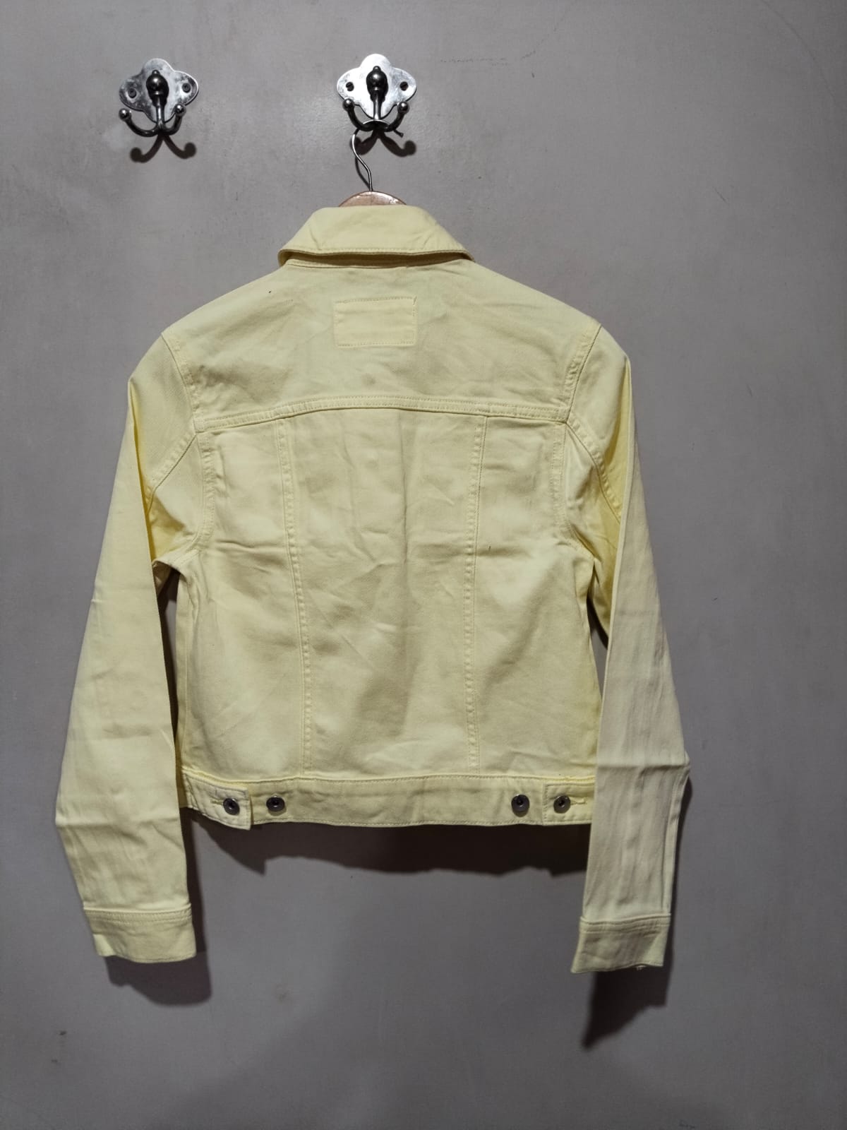 MARK&SPENSER|S|BUST 16.5|LIGHT YELLOW JEAN JACKET