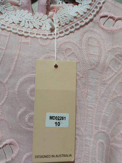 WHO I AM|M|BUST 16|INK BRODERIE ANGLAISE PUFF SLEEVE MINI DRESS