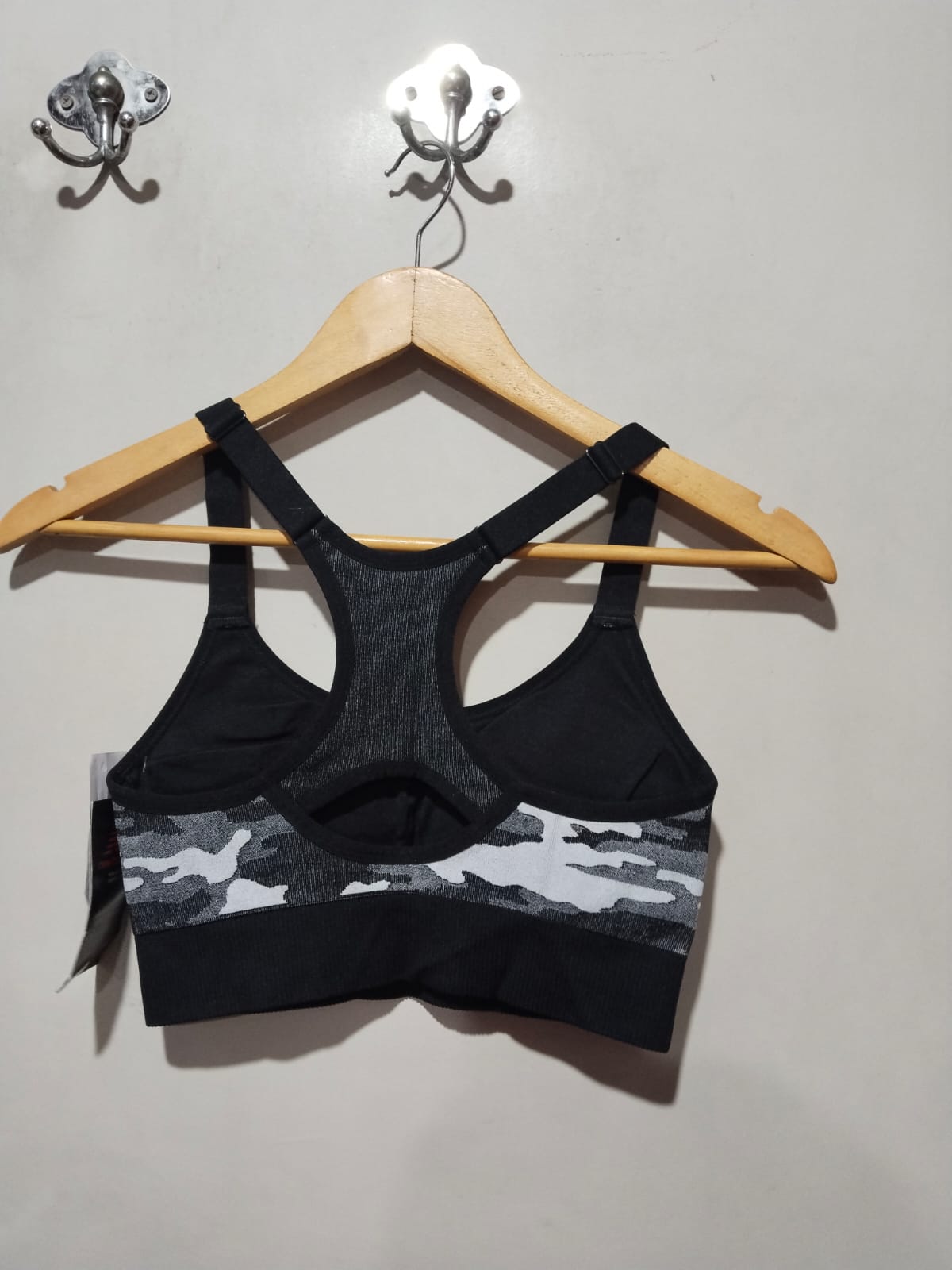 NEW BALANCE|S/M|BUST 12.5|CAMOUFLAGE RACERBACK SPORTS BRA