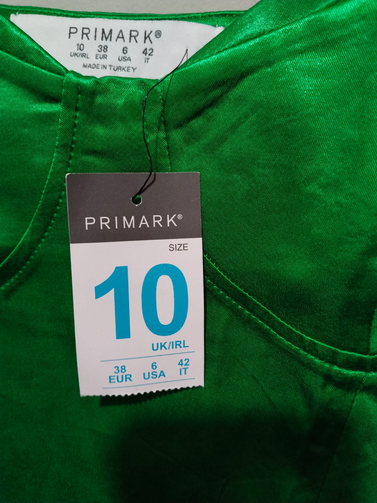 PRIMARK|M|BUST 15|GREEN SATIN THONG BODYSUIT